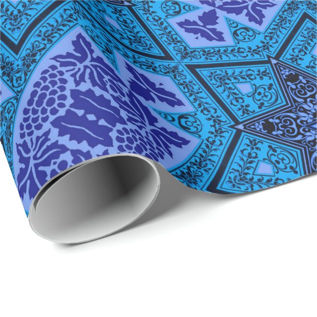 Magen Madhi Blue and Purple Wrapping Paper (Roll Corner)