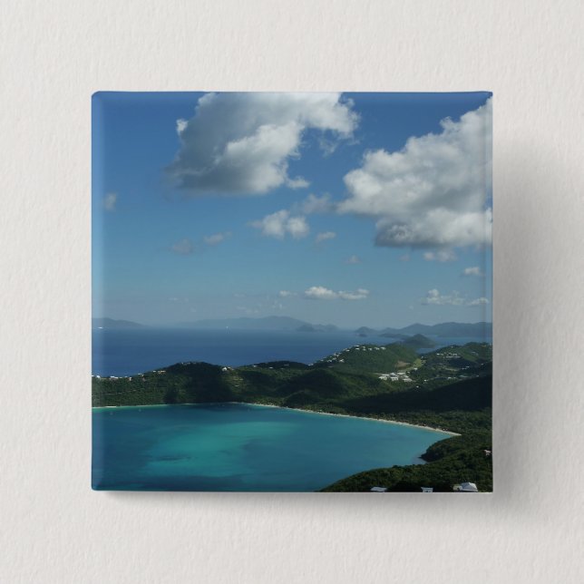 Magens Bay, St. Thomas Beautiful Island Scene Button (Front)
