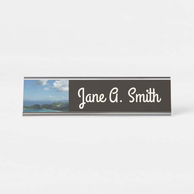 Magens Bay, St. Thomas Beautiful Island Scene Desk Name Plate (Front)