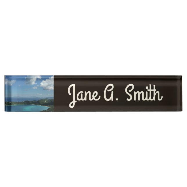 Magens Bay, St. Thomas Beautiful Island Scene Desk Name Plate (Front)