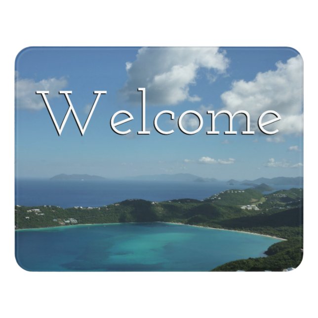 Magens Bay, St. Thomas Beautiful Island Scene Door Sign (Contemporary Front)