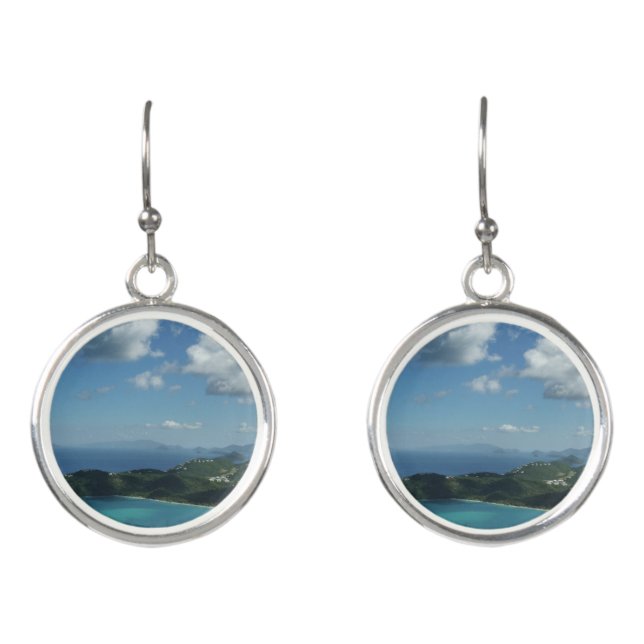 Magens Bay, St. Thomas Beautiful Island Scene Earrings (Front)