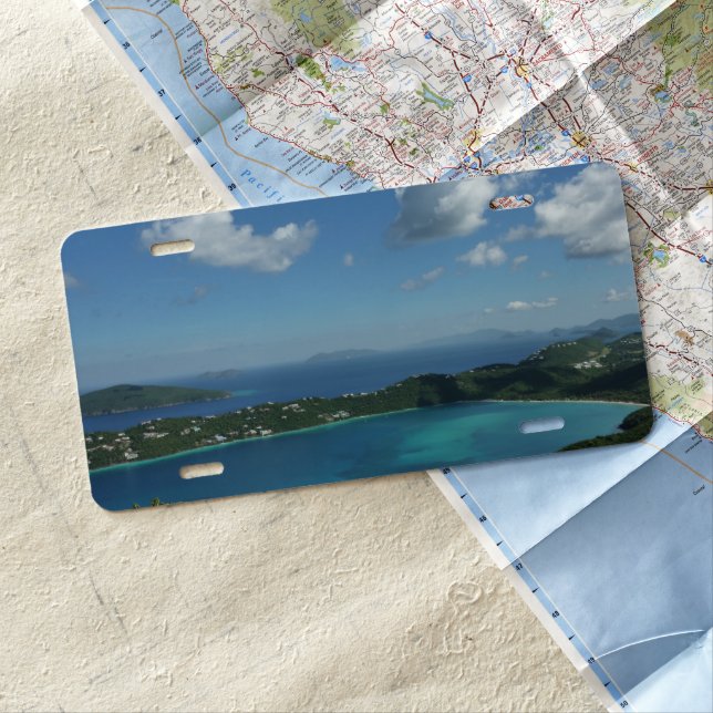 Magens Bay, St. Thomas Beautiful Island Scene License Plate (In Situ)
