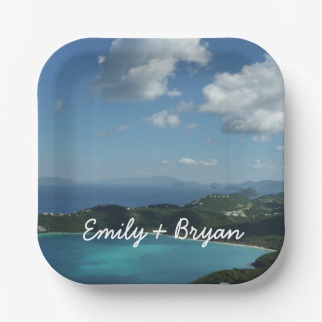 Magens Bay, St. Thomas Beautiful Island Scene Paper Plates (Front)