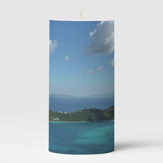 Magens Bay, St. Thomas Beautiful Island Scene Pillar Candle (Front)