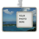 Magens Bay, St. Thomas Beautiful Island Scene Silver Plated Framed Ornament