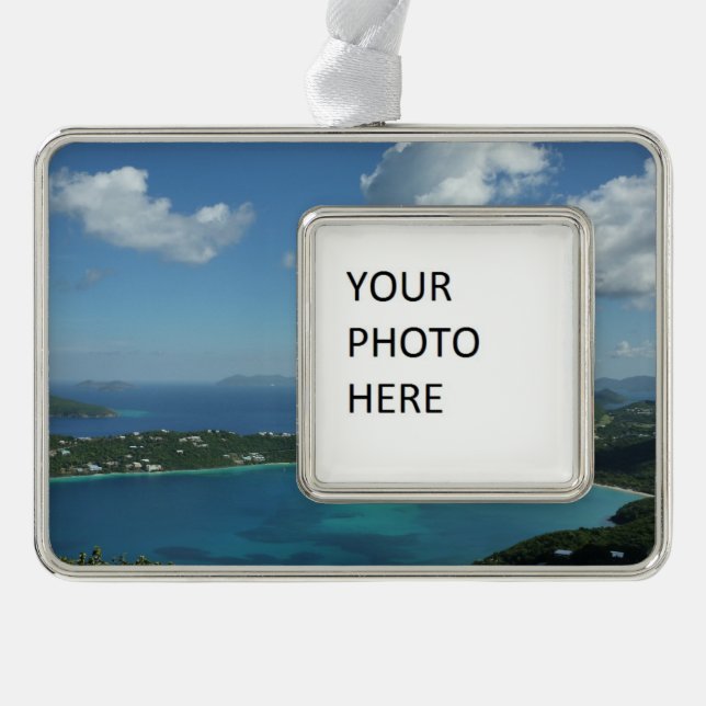 Magens Bay, St. Thomas Beautiful Island Scene Silver Plated Framed Ornament (Front)
