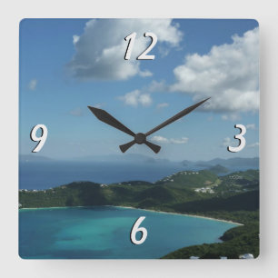 Magens Bay, St. Thomas Beautiful Island Scene Square Wall Clock