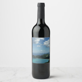Magens Bay, St. Thomas Beautiful Island Scene Wine Label