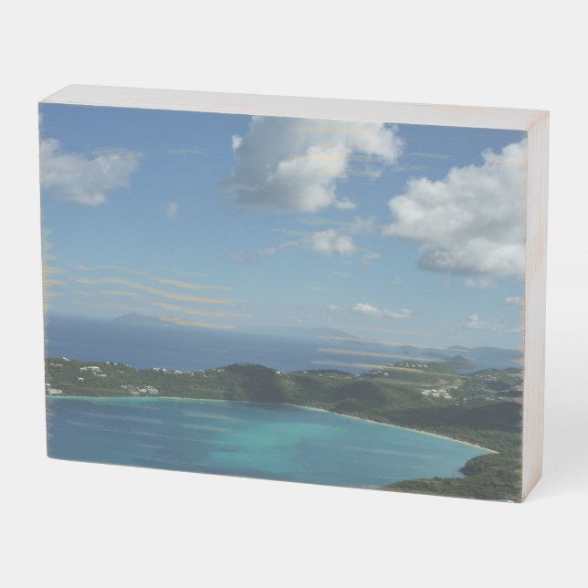 Magens Bay, St. Thomas Beautiful Island Scene Wooden Box Sign (Angled Horizontal)