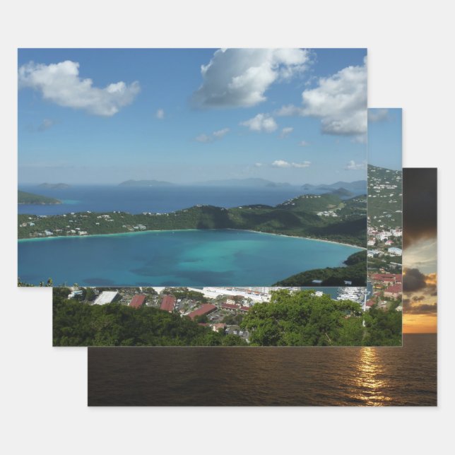 Magens Bay, St. Thomas Beautiful Island Scene Wrapping Paper Sheets (Set)