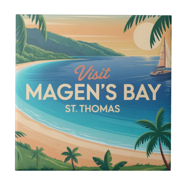 Magen's Bay, St. Thomas Ceramic Tile (Front)