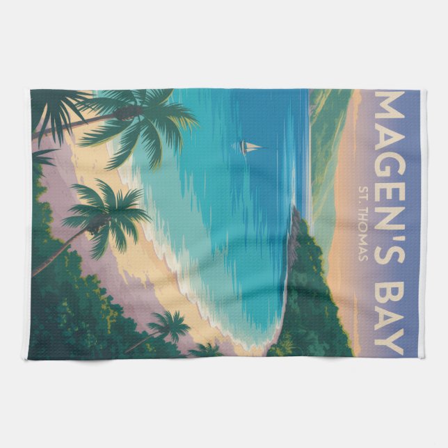 Magen's Bay, St. Thomas Kitchen Towel (Horizontal)