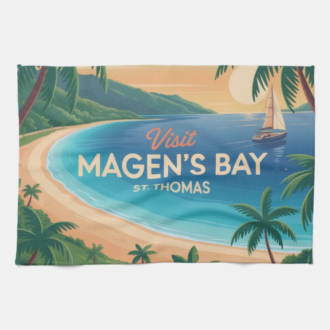 Magen's Bay, St. Thomas Kitchen Towel (Horizontal)