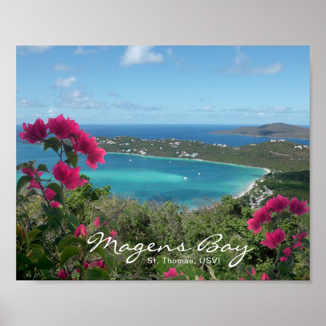 Magens Bay St. Thomas USVI Tropical Beach Photo Poster (Front)