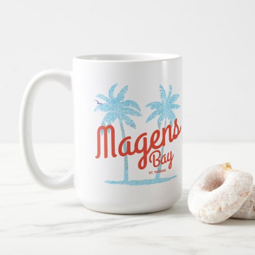 Magens Bay St Thomas USVI Vintage Coral Lettering Coffee Mug