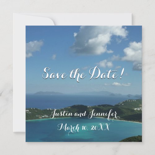 Magens Bay St Thomas Wedding Save the Date Holiday Card