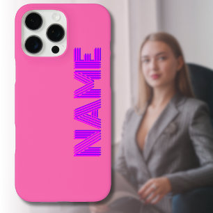 Magenta 3D Indigo Modern Name Funny Hot Pink iPhone 16 Pro Max Case