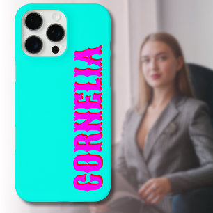 Magenta 3D Red Modern Name Funny Turquoise iPhone 16 Pro Max Case