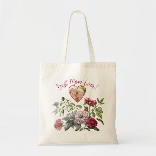 Magenta Accent Floral Mothers Day Photo Tote Bag