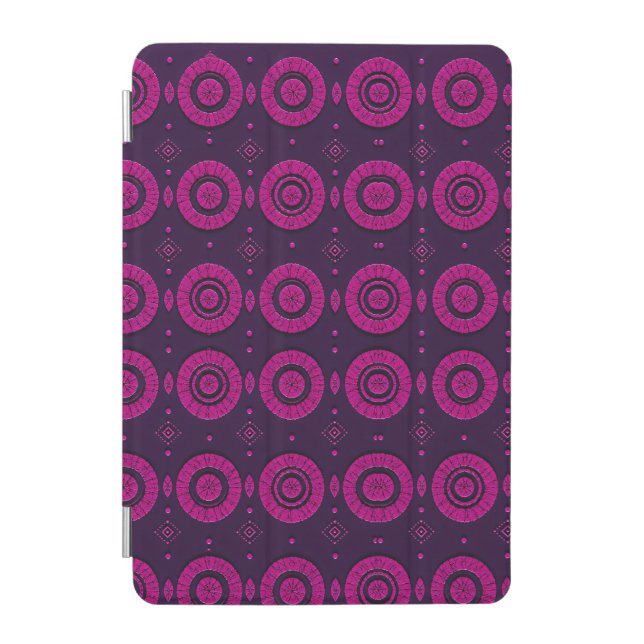 Magenta African Geometric Circle Pattern Ipad Case (Front)
