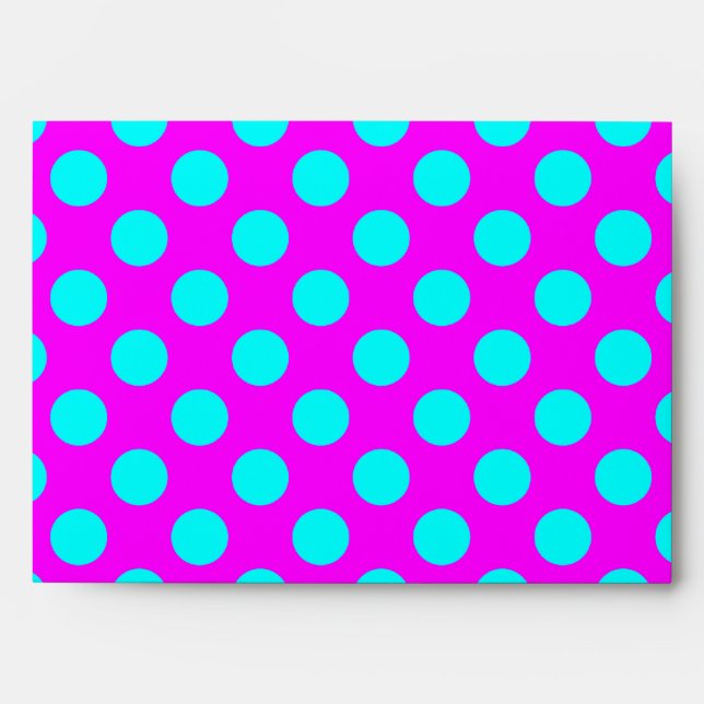 Magenta and Aqua Polka Dots Envelope (Front)