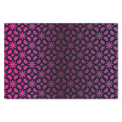 Magenta And Black Op Art Geometric Pattern Tissue Paper