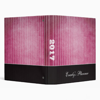 Magenta and Black Stripe Grunge Distressed Binder