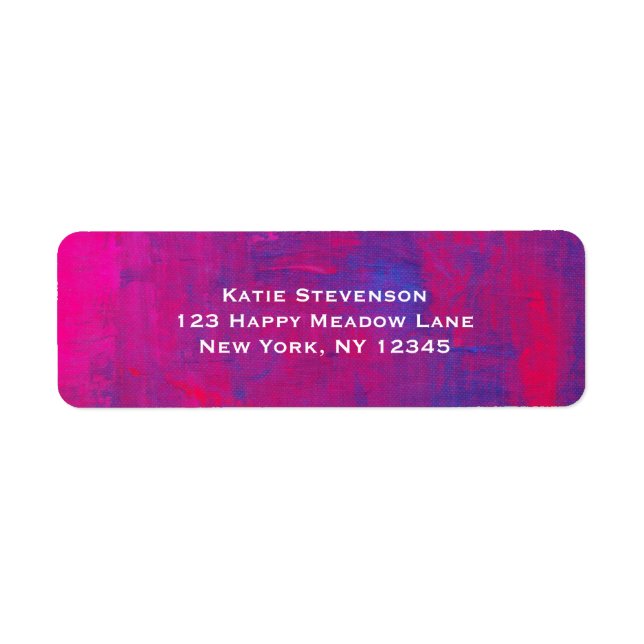 Magenta and Blue Abstract Painting Label (Front)
