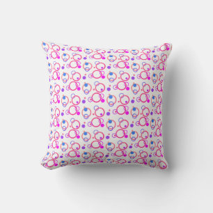 Magenta and Blue Colorful Modern Throw Pillow