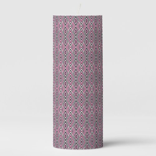 Magenta and Blue Pattern  Pillar Candle