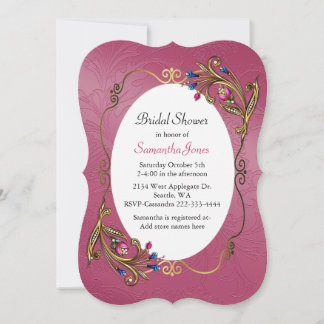 Magenta and Gold Bridal Shower Invitation