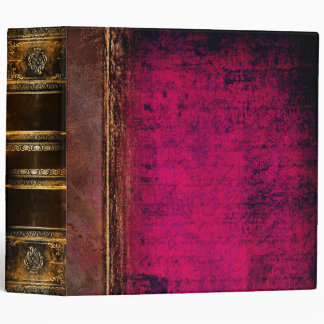 Magenta and Gold Burnished Faux Leather 3 Ring Binder
