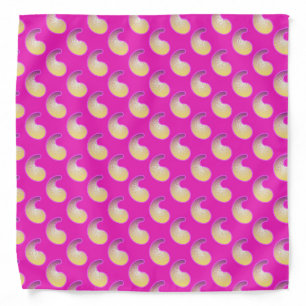Magenta and gold paisley pattern bandana