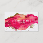Magenta And Gold Splatter Business Card at Zazzle