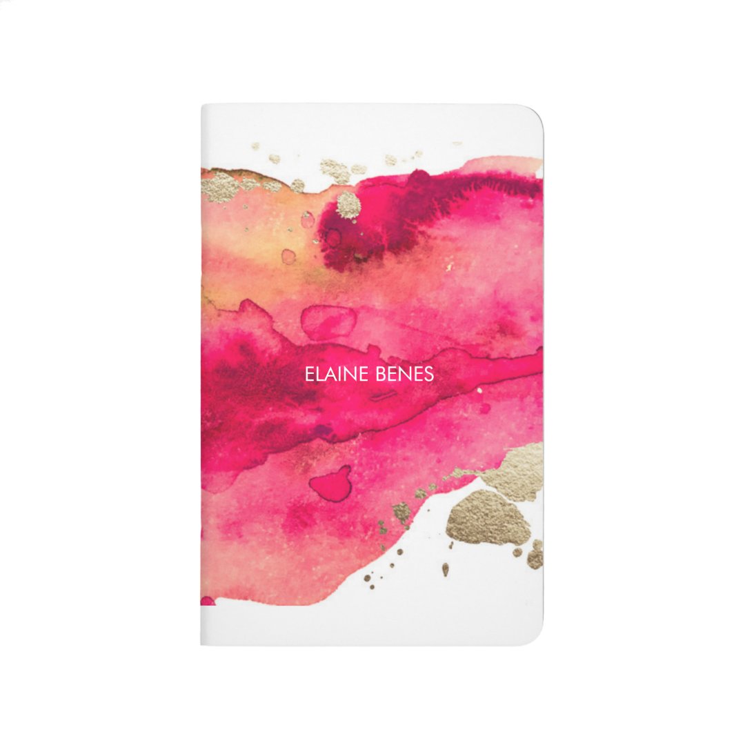 Magenta and Gold Watercolor Journal | Zazzle