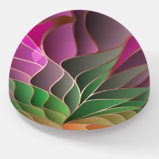 Magenta and Green Art Nouveau Color Paperweight