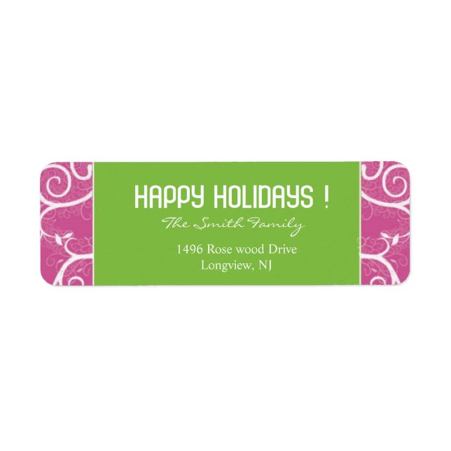 Magenta and Green - Christmas Labels (Front)