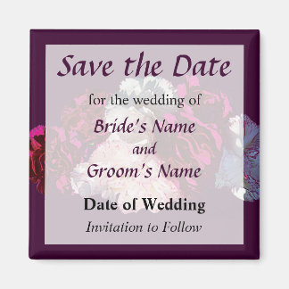 Magenta and Light Pink Carnations Save the Date Magnet
