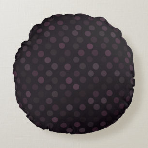 magenta and night polka dots round pillow