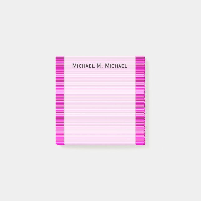 Magenta and Pink Stripes/Lines Pattern + Name Note (Front)