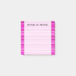 [ Thumbnail: Magenta and Pink Stripes/Lines Pattern + Name Note ]