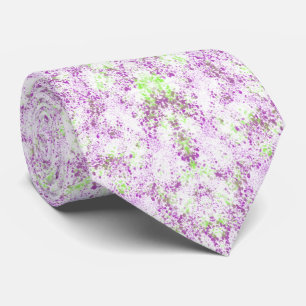 Magenta And Pistachio Green Splatter Abstract Art Neck Tie