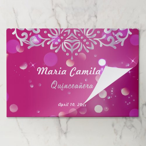 Magenta And Silver Elegant Shimmery Quinceaera Paper Pad