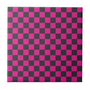 Magenta and smoke checkerboard pattern ceramic tile