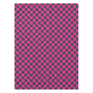 Magenta and smoke checkerboard pattern tablecloth