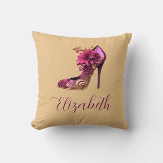 Magenta and Tan High Heel