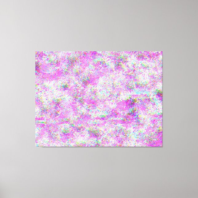 Magenta and wavy glitch canvas print (Front)