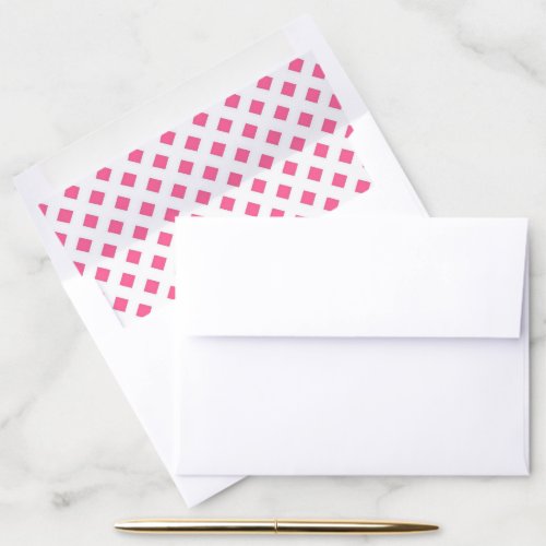 Magenta and White Lattice Checkered Pattern Envelope Liner