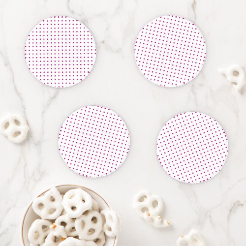 Magenta and White Minimalist Polka Dots g1 Coaster Set
